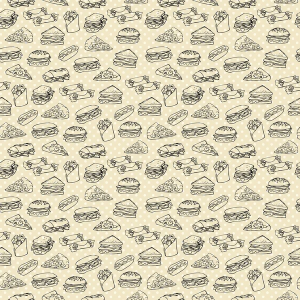 Fast Food Hintergrund — Stockvektor