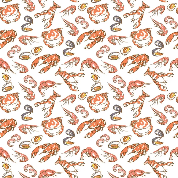 Seafood  pattern — Stock Vector