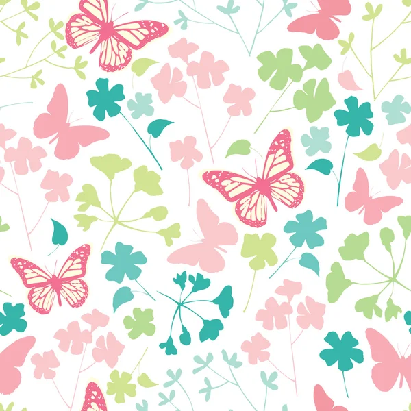 Wzór kwiaty i motyle — Wektor stockowy