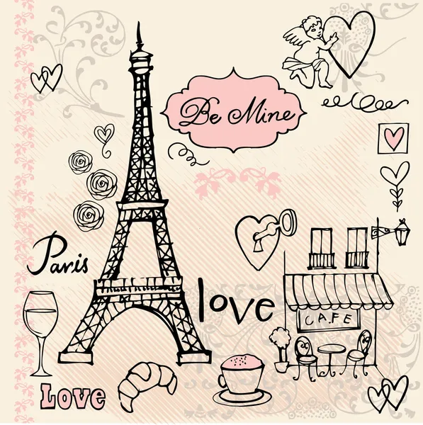 Love in Paris — Stock Vector