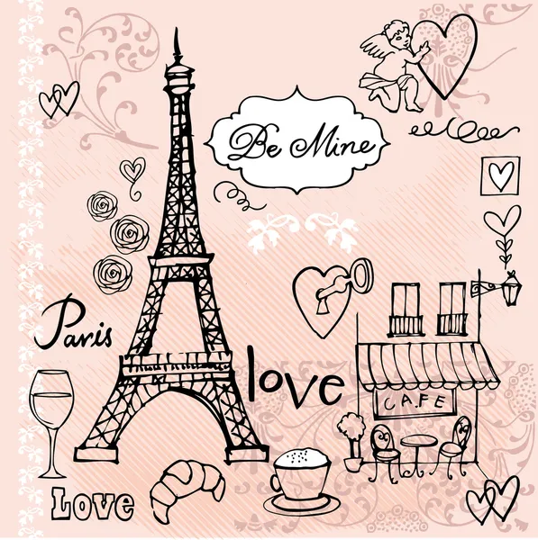 Love in Paris — Stock Vector