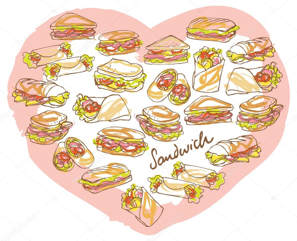 Sandwiches  in heart shape