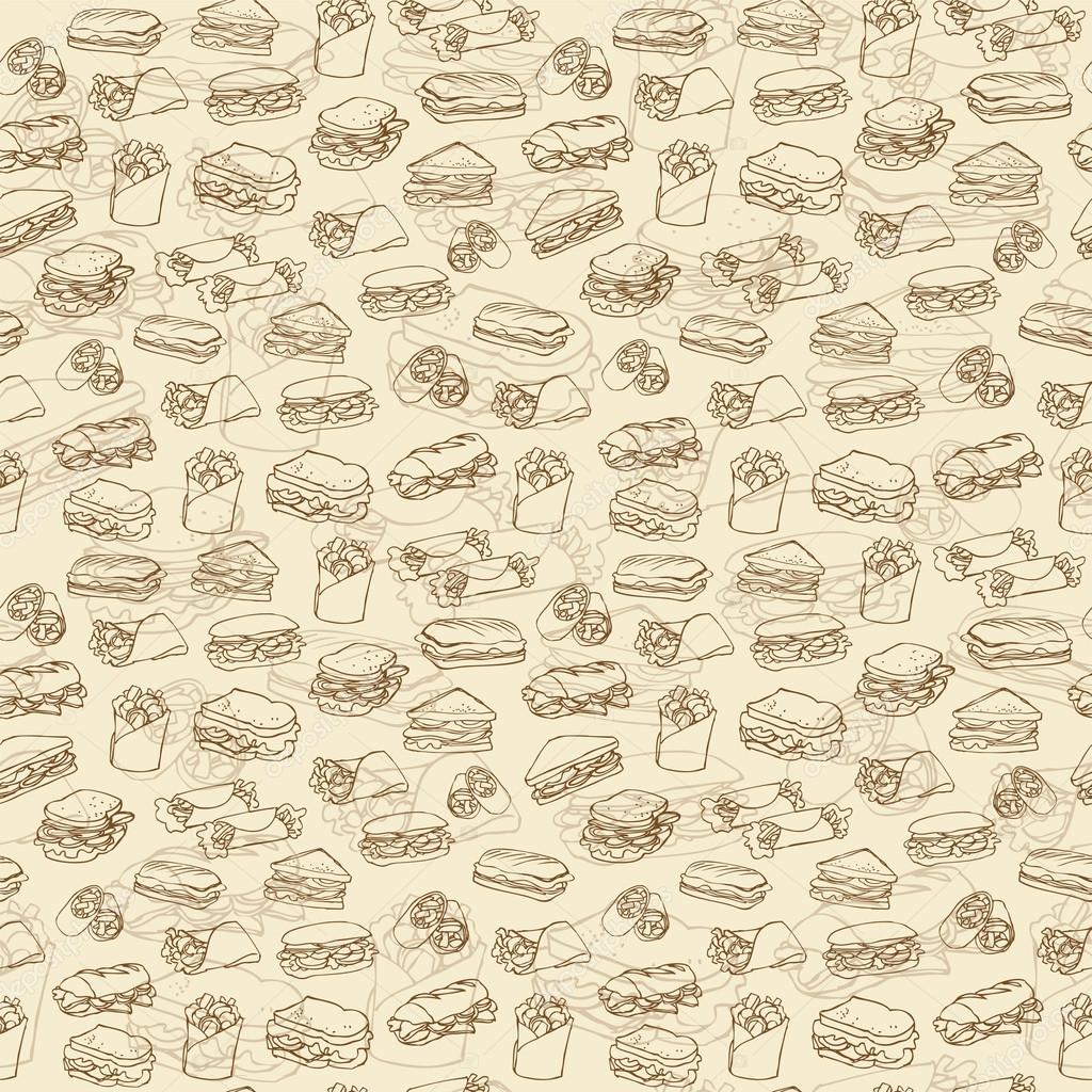 Fast food background — Stock Vector © OMW #49204427