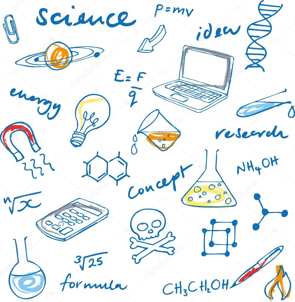 Science doodles set