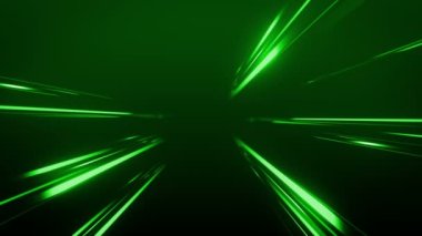 Soyut Yeşil Işık, arka planda hareket yakınlaştırması yapıyor. Perspektif Yeşil Işıklar Işınları tünel arkaplanını çeviriyor. Zaman hızı warp uzun patlama yeşil ışıklar hareketli arkaplan.
