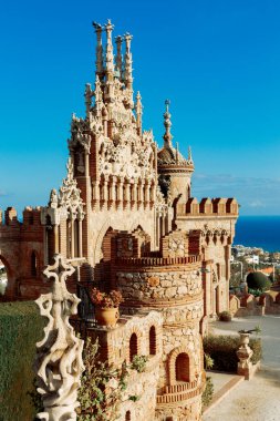 Kristof Kolomb 'a adanmış Colomare Anıt Kalesi. Benalmadena Malaga İspanya.