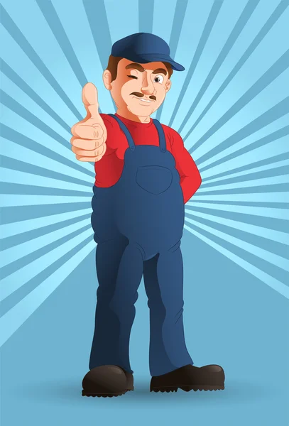 Optimistisch handy man — Stockfoto