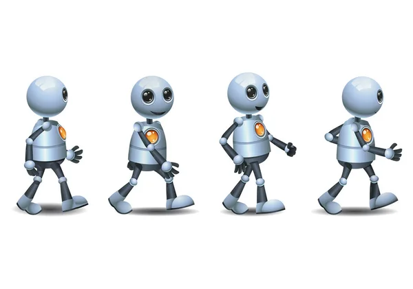 Illustration Little Robot Jogging Gathering Isolated White Background — Foto Stock