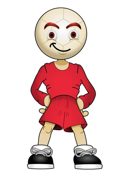 Illustration Personnage Mascotte Dessin Animé Footballeur Homme Sur Fond Blanc — Photo