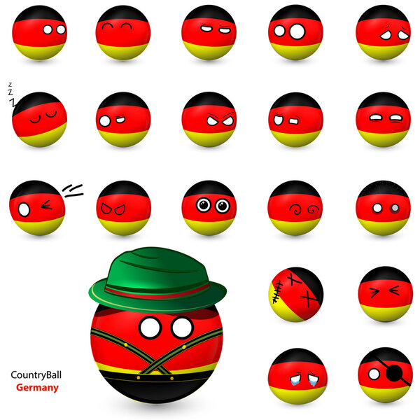 Country Ball - set of smileys Germany