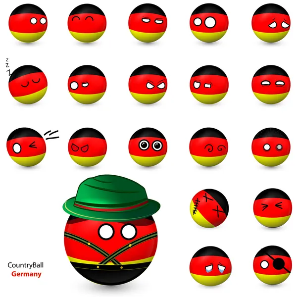 Country Ball - set of smileys Germany Stock Vector