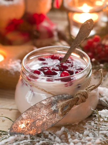 Yoghurt efterrätt — Stockfoto