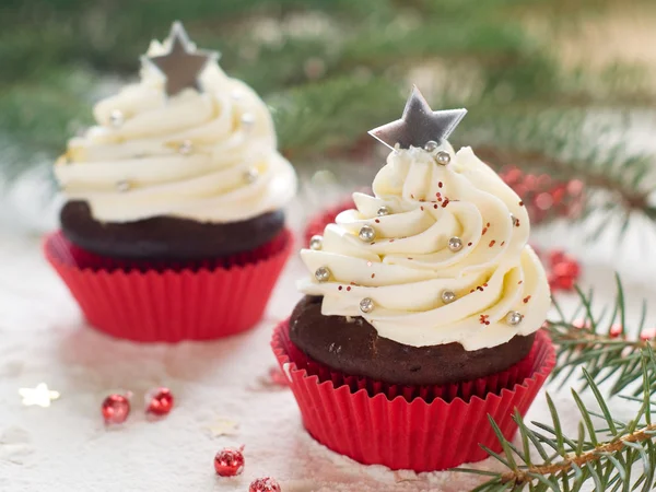 Kerstmis cupcakes — Stockfoto