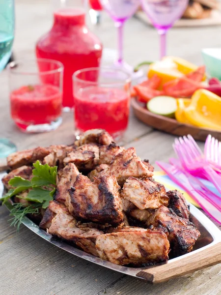 Kebab de viande aux légumes — Photo