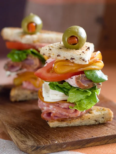 Sandwich con prosciutto , — Foto Stock