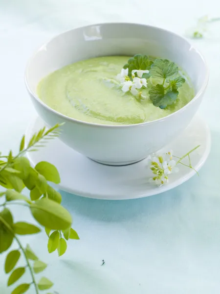 Erbsencremesuppe — Stockfoto