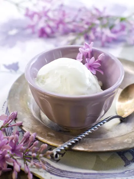 Gelado de limão e lavanda — Fotografia de Stock