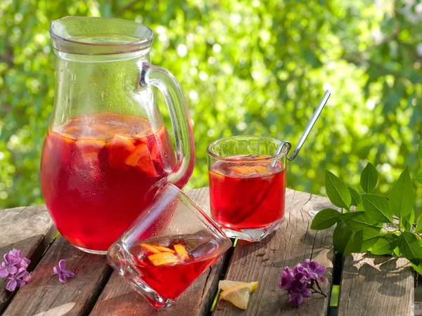 Fruit lemonade or Sangria — Stock Photo, Image