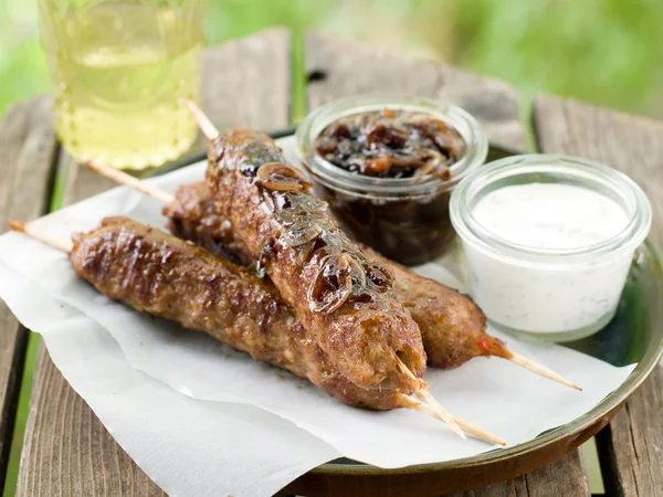 Malet kött kebab — Stockfoto