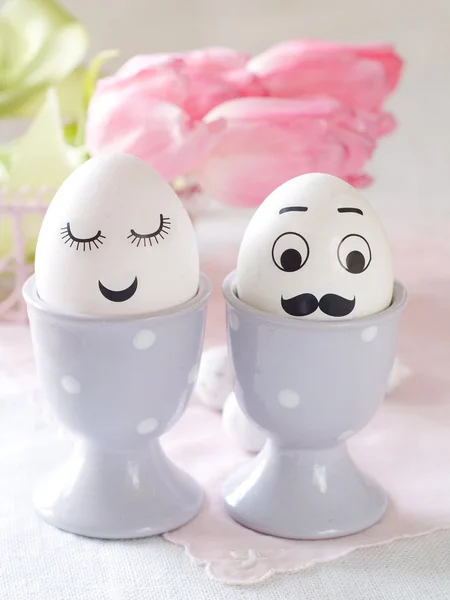 Hipster eggs for Easter — Stock Photo, Image