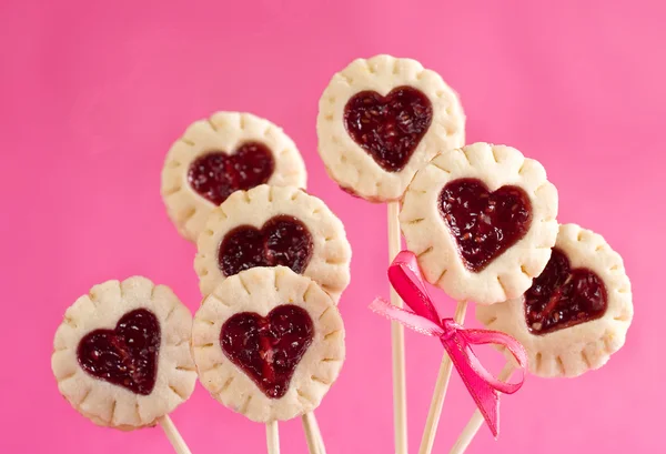 Bolo pops decorado com coração — Fotografia de Stock