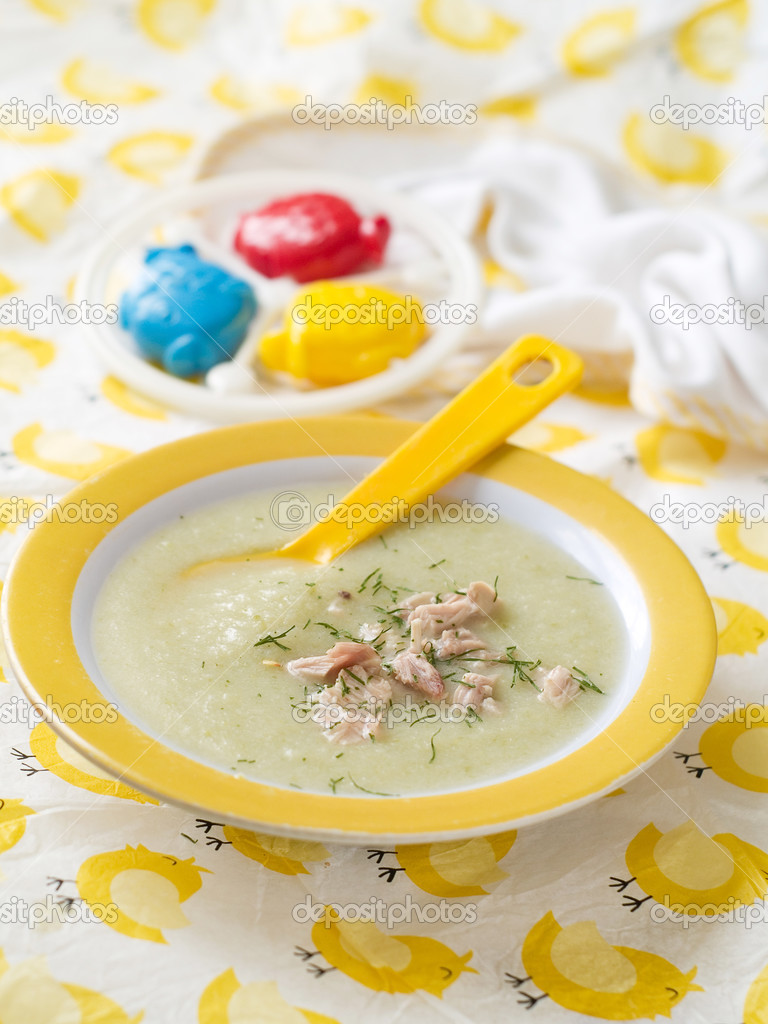 Суп пюре с курицей домашних