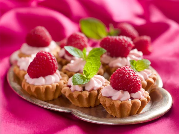 Ahududu tartlets — Stok fotoğraf