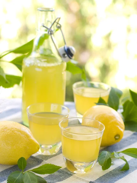 Лимонный ликур (лимончелло) ) — стоковое фото