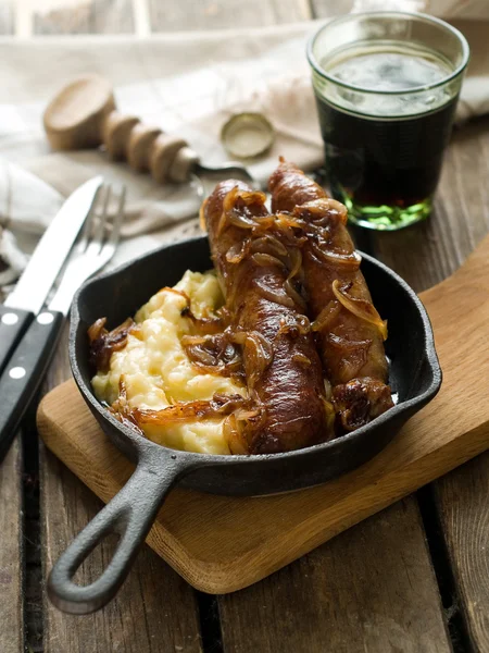 Mashed potato and sausage — Stock Photo, Image
