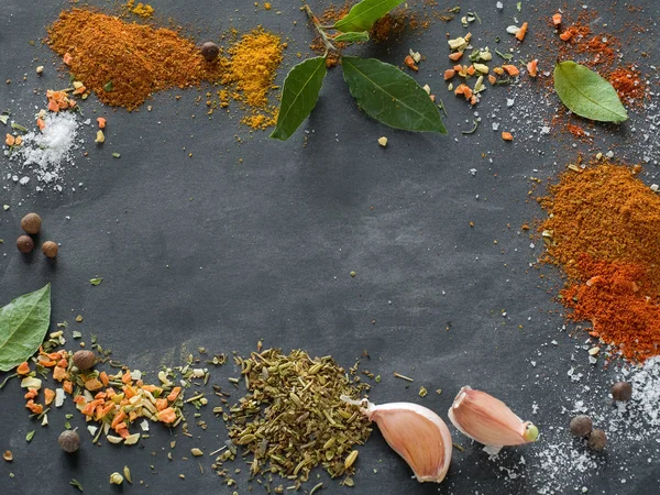 Assorted spices background