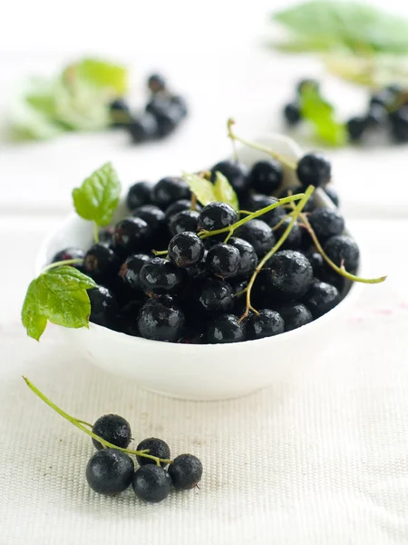 Blackcurrant in bowl — Stock Photo, Image