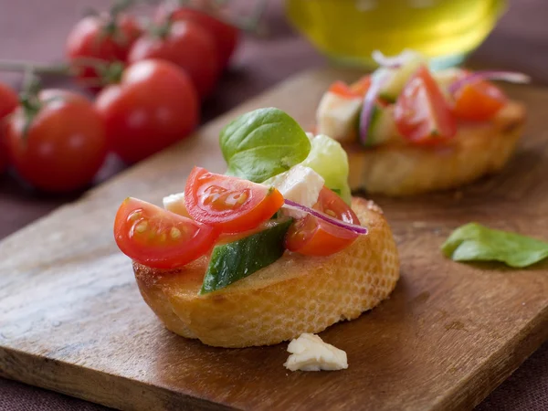 Bruschetta z warzywami — Zdjęcie stockowe