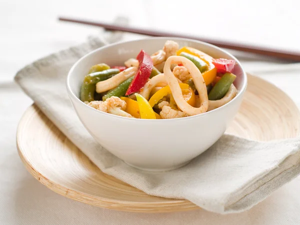 Wok stir fry with vegetables — Stock Photo, Image