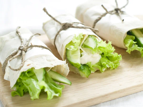 Wraps with vegetables — Stock Photo, Image