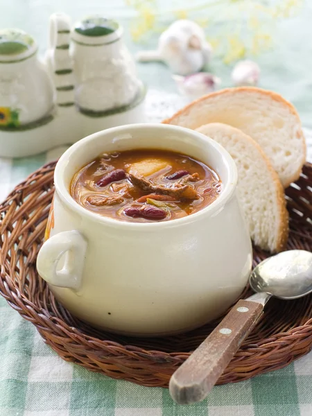 Чилі квасолевий суп — стокове фото