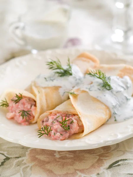 Gevulde pannenkoek — Stockfoto