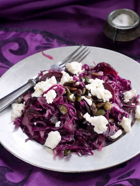 Salada de repolho vermelho — Fotografia de Stock