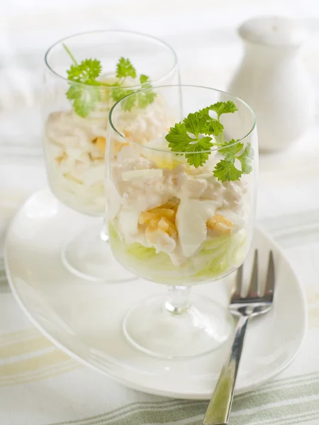 Ägg sallad i glas — Stockfoto