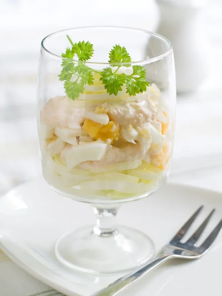 Egg salad in glass — Stock Photo, Image