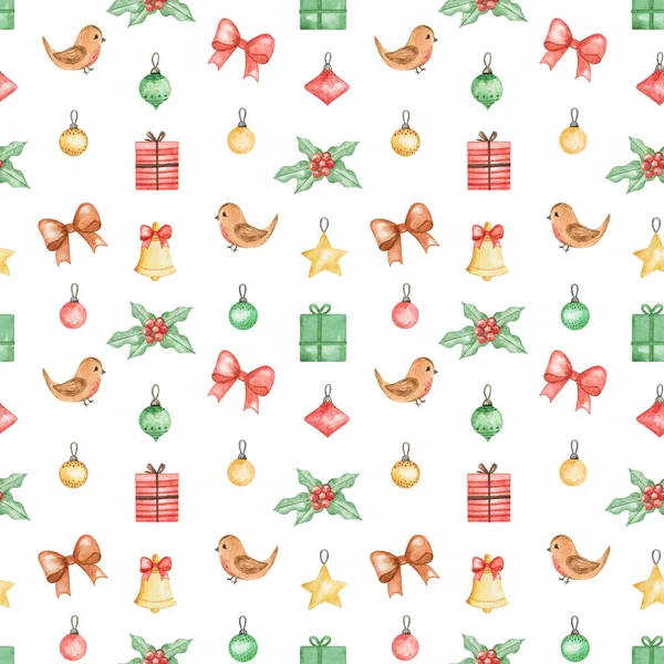 Christmas Holidays Wrapping Paper Xmas Seamless Pattern New Year Background — Stock Photo, Image