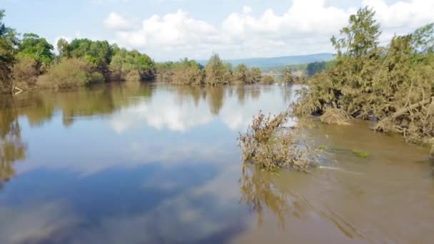Imágenes Aéreas Aviones Tripulados Graves Inundaciones Daños Río Nepean Región — Vídeo de stock