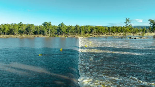 Дронові Аерофотознімки Сильного Затоплення Penrith Weir Річці Непін Заплави Пенріті — стокове фото