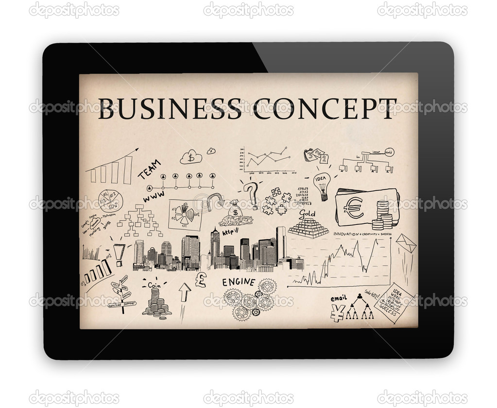 Tablet personal and business concepts on the screen