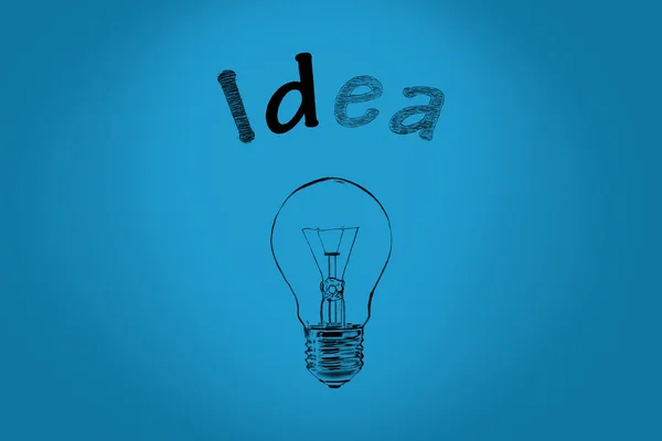 Sketch bulbs and inscription idea — Stock Photo, Image