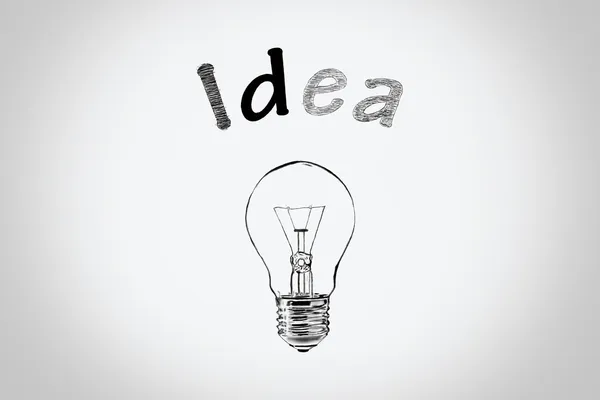 Sketch bulbs and inscription idea — Stock Photo, Image