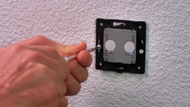 Caen France April 2022 Tactile Light Switch Socket Assembly 25Ftp — стоковое видео