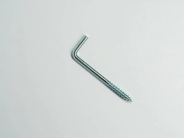 Aluminum Hook Used Home Assembly Threaded Bolt Bent Right Angles —  Fotos de Stock