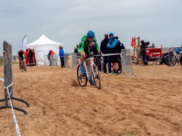 Уистрехам Франция Октябрь 2022 Года Велоспорт Пляже Ouistreham Нормандии Cyclo — стоковое фото