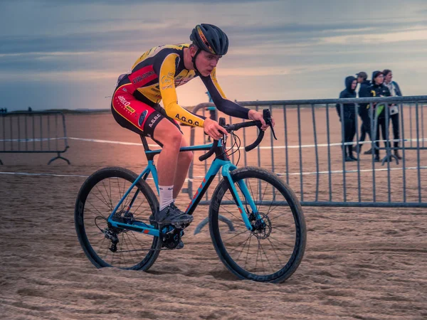 Уистрехам Франция Октябрь 2022 Года Велоспорт Пляже Ouistreham Нормандии Cyclo — стоковое фото