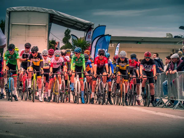 Ouistreham Franța Octombrie 2022 Ciclism Plajă Ouistreham Normandia Cyclo Cross — Fotografie, imagine de stoc